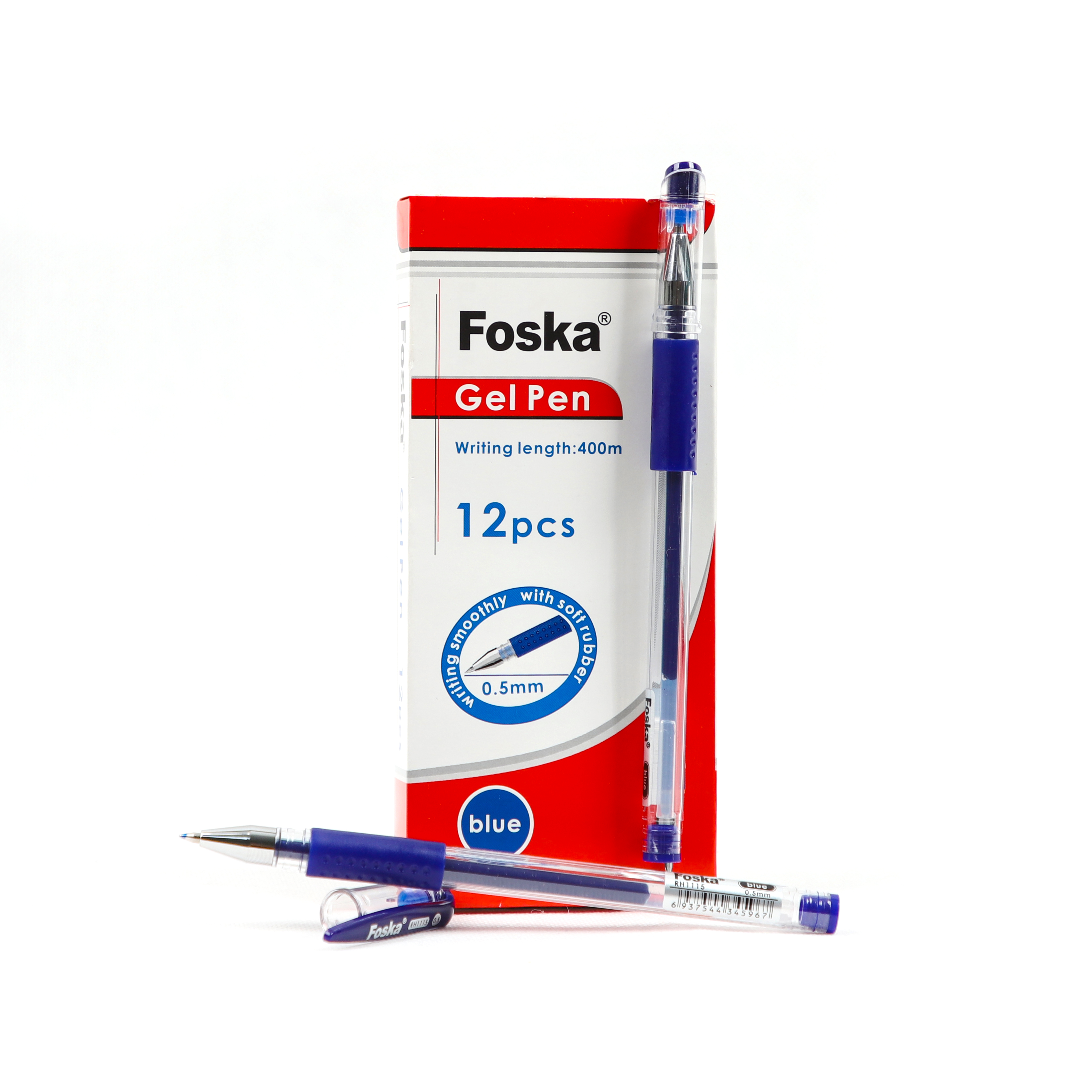 Blue gel pen with cap 0.5mm