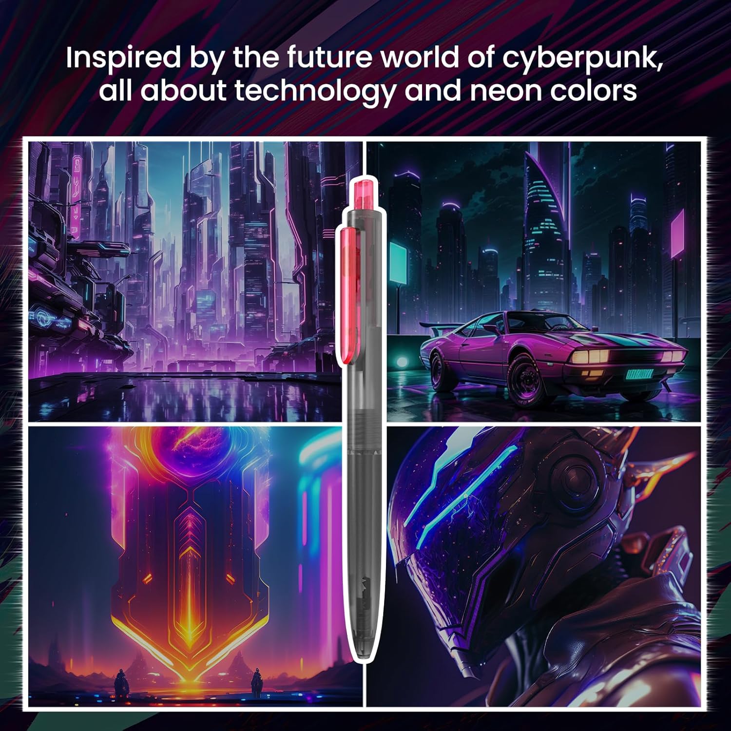 Cyberpunk цэнхэр бэхтэй үзгэн бал image 3