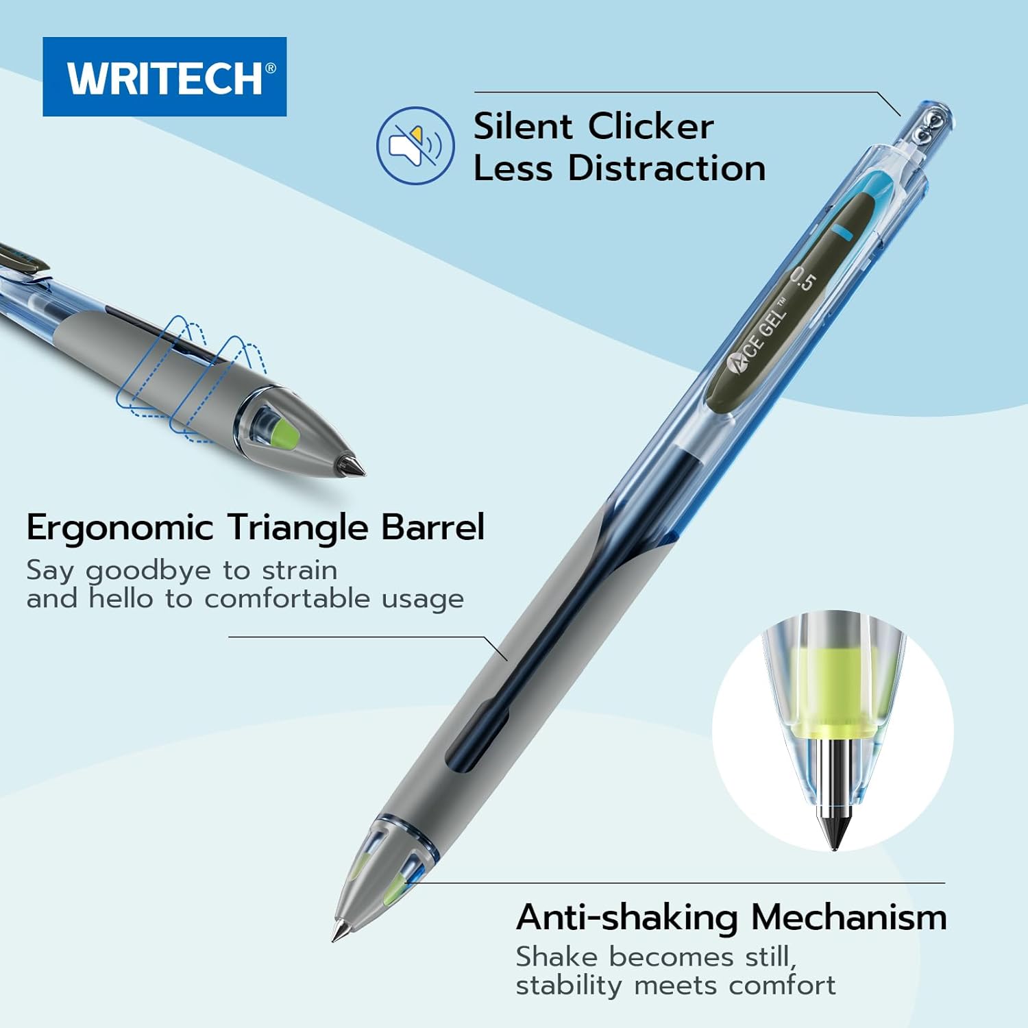W-5A Innovative blue ink gel pen image 4